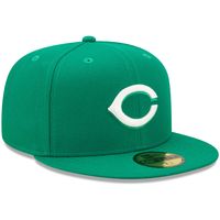 Men's New Era Kelly Green Cincinnati Reds White Logo 59FIFTY Fitted Hat