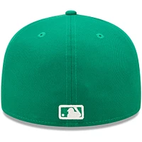 Men's New Era Kelly Green Cincinnati Reds White Logo 59FIFTY Fitted Hat