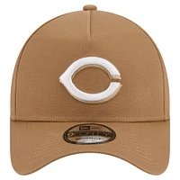 Casquette réglable kaki Cincinnati Reds A-Frame 9FORTY New Era pour hommes