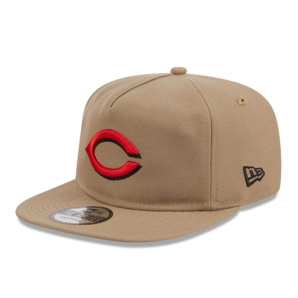 Men's New Era  Khaki Cincinnati Reds Golfer Adjustable Hat