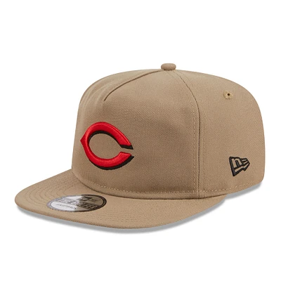 Casquette ajustable de golf New Era Cincinnati Reds kaki pour homme