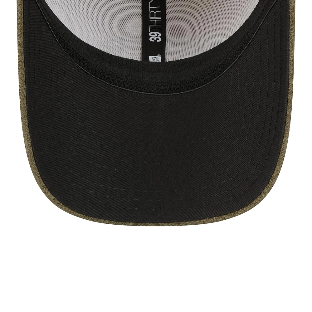 Men's New Era Light Beige/Olive Cincinnati Reds 2025 Armed Forces Day 39THIRTY Flex Hat