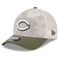 Men's New Era Light Beige/Olive Cincinnati Reds 2025 Armed Forces Day 9FORTY M-Crown A-Frame Adjustable Hat