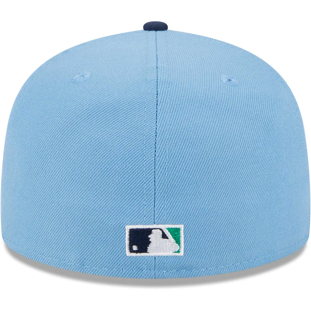 New Era Light blue/navy Cincinnati Reds Green Undervisor 59FIFTY Fitted Hat