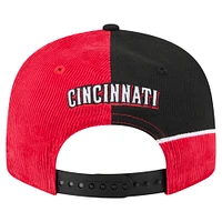 Men's New Era Red/Black Cincinnati Reds Retro Split Corduroy Snapback Hat