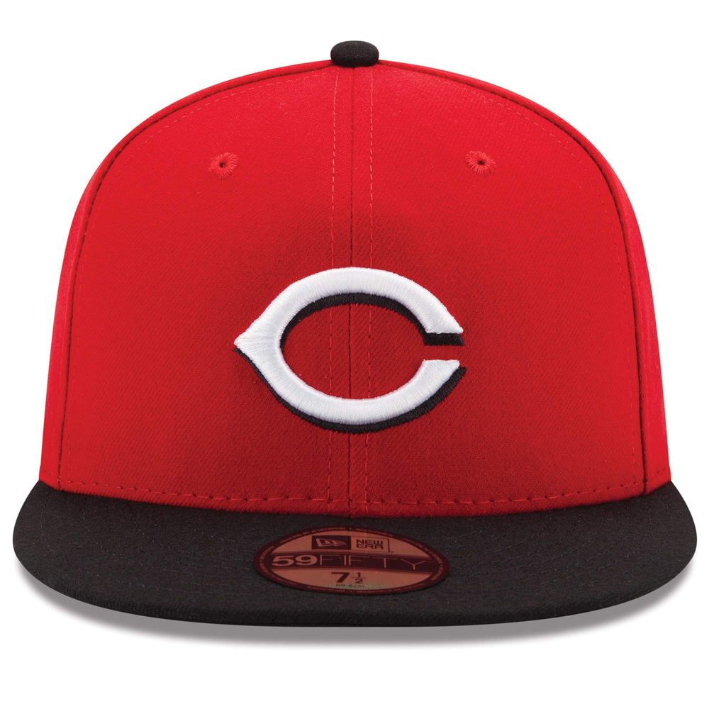 Men's New Era Red/Black Cincinnati Reds Road Authentic Collection On-Field 59FIFTY Fitted Hat