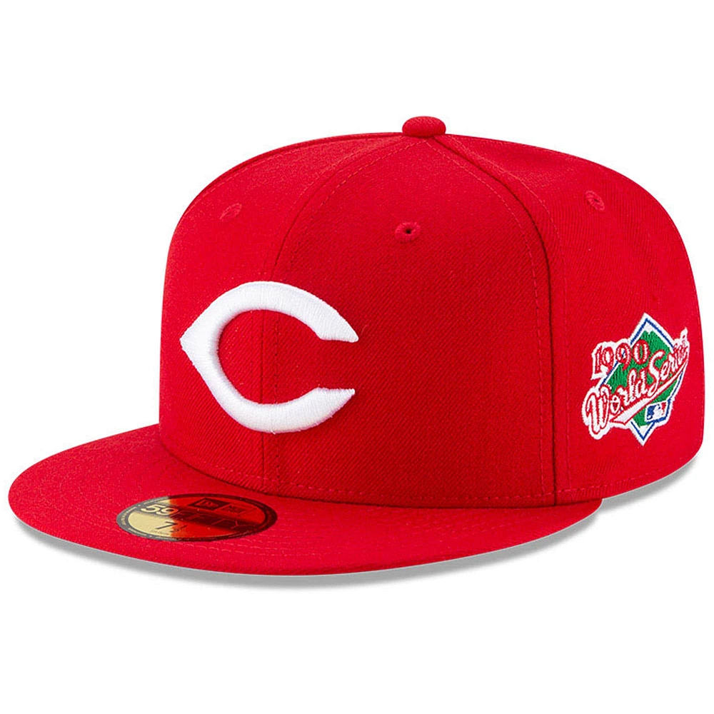 Casquette ajustée 59FIFTY en laine rouge des Cincinnati Reds 1990 pour homme New Era