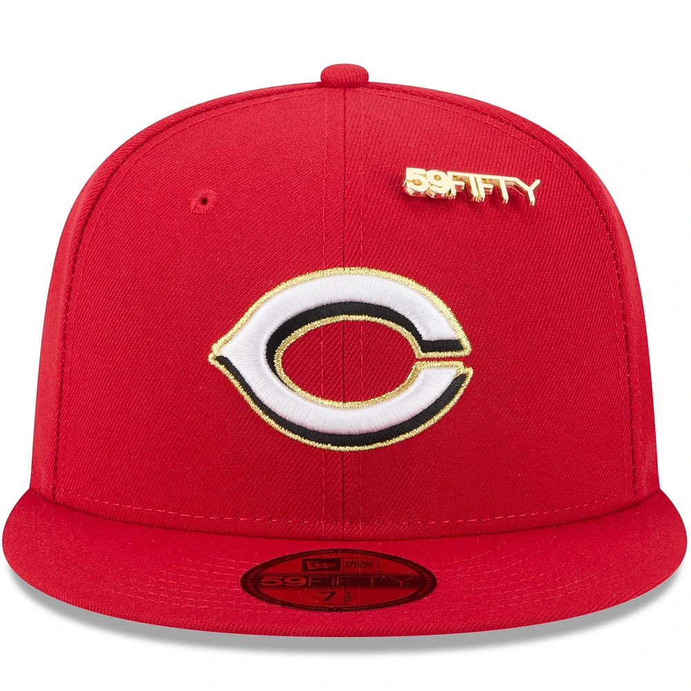 Men's New Era  Red Cincinnati Reds 2025 59FIFTY Day Fitted Hat with Pins