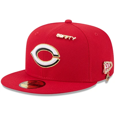 Men's New Era  Red Cincinnati Reds 2025 59FIFTY Day Fitted Hat with Pins