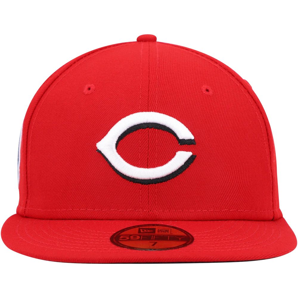 Men's New Era Red Cincinnati Reds 9/11 Memorial Side Patch 59FIFTY Fitted Hat