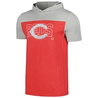 Men's New Era Red Cincinnati Reds Active Brushed Hoodie T-Shirt