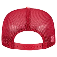 Men's New Era Red Cincinnati Reds Adventure Pattern Golfer Trucker Snapback Hat