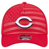 Men's New Era Red Cincinnati Reds American Flag 9FORTY M-Crown A-Frame Adjustable Hat