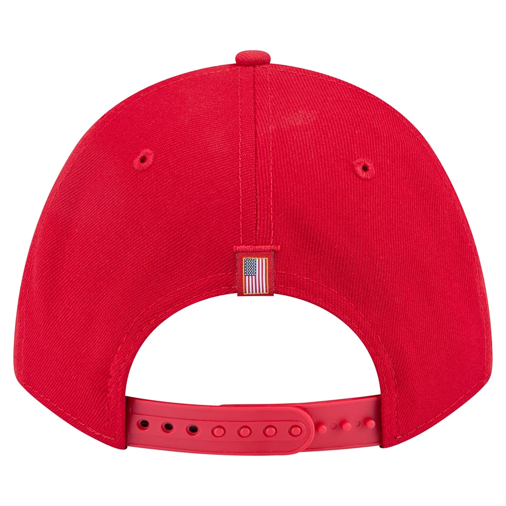 Men's New Era Red Cincinnati Reds American Flag 9FORTY M-Crown A-Frame Adjustable Hat