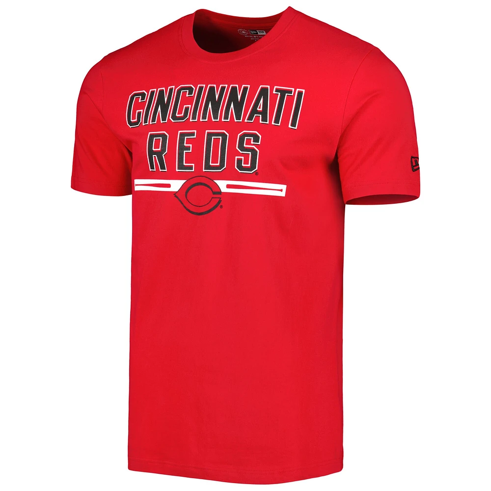 T-shirt d'entraînement au bâton rouge Cincinnati Reds New Era pour homme