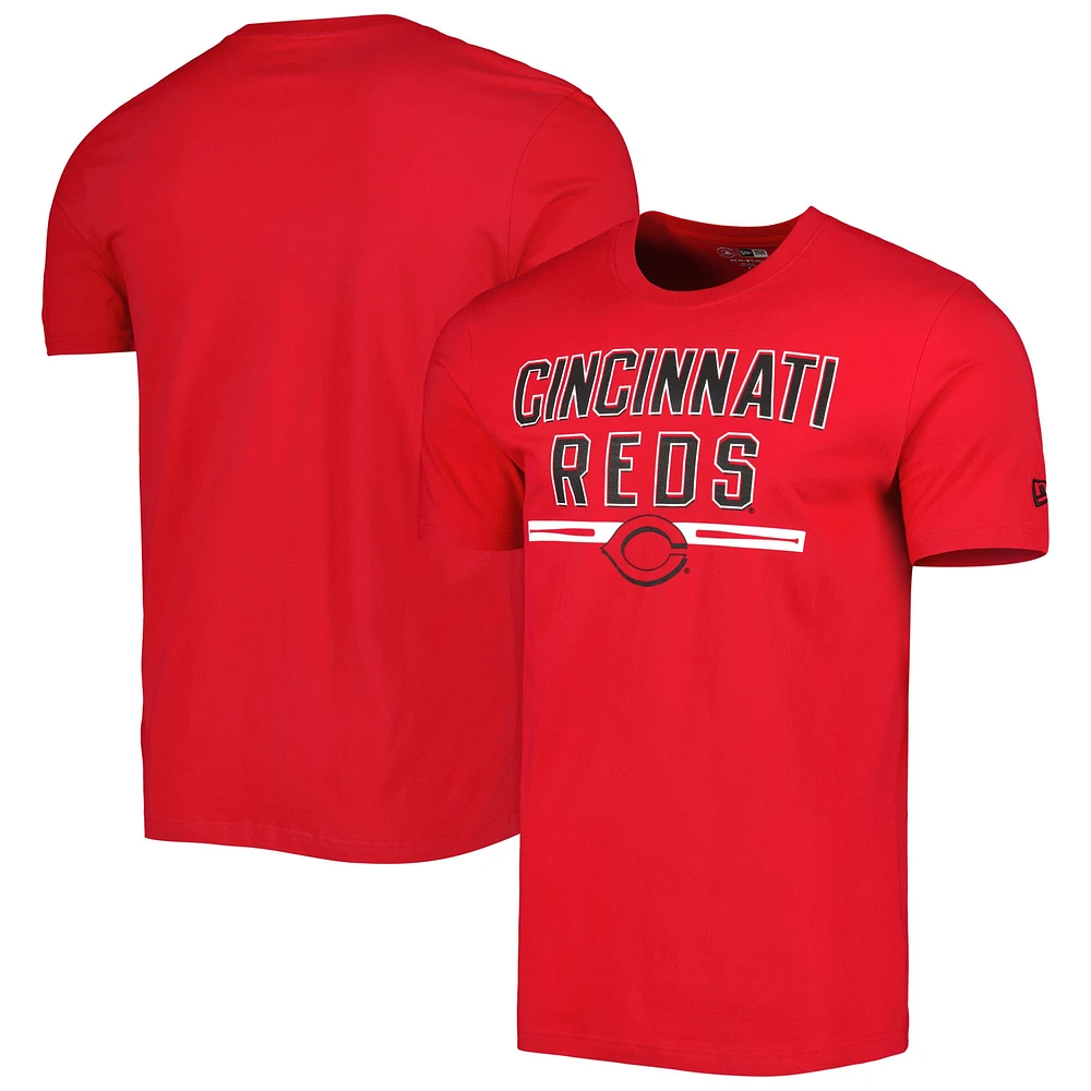 T-shirt d'entraînement au bâton rouge Cincinnati Reds New Era pour homme