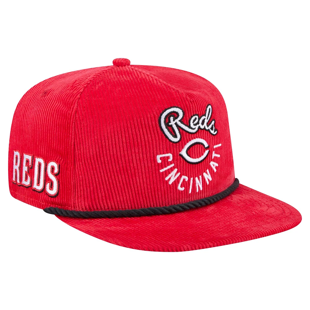 Casquette de golf ajustable en velours côtelé Full Circle des Cincinnati Reds de New Era pour homme