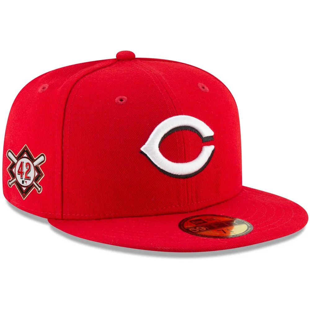 Men's New Era Black Cincinnati Reds Side Patch 59FIFTY Fitted Hat