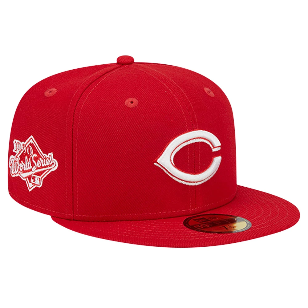 Men's New Era Red Cincinnati Reds Logo 59FIFTY Fitted Hat