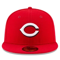 Casquette ajustée 59FIFTY du Temple de la renommée baseball national des Cincinnati Reds New Era pour hommes, rouge