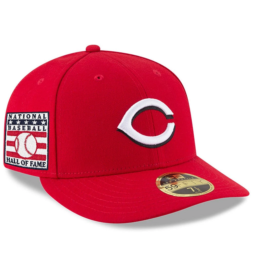 Casquette ajustée 59FIFTY à profil bas du Temple de la renommée baseball national des Cincinnati Reds New Era pour hommes, rouge