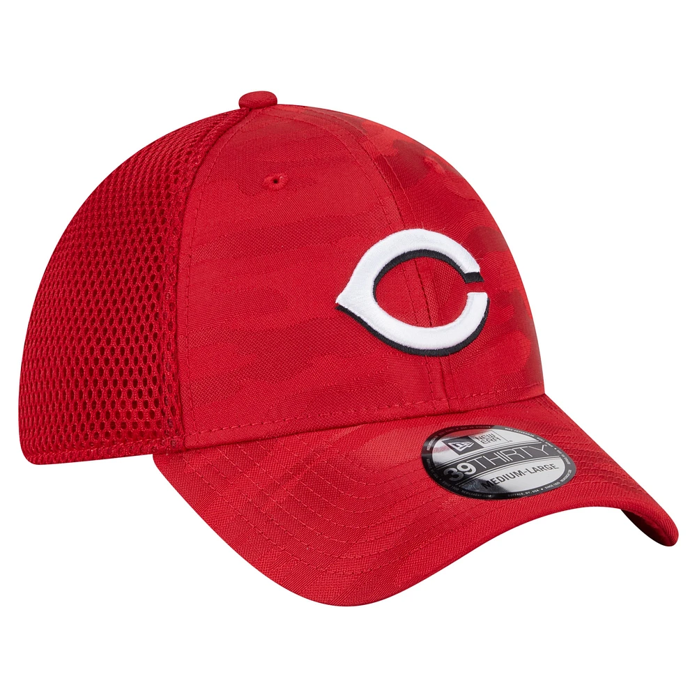 Men's New Era Red Cincinnati Reds Subtle Camo 39THIRTY Flex Hat