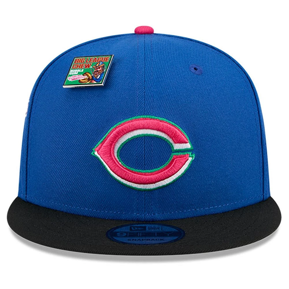 Casquette Snapback 9FIFTY New Era Royal/Noir Cincinnati Reds Pastèque Big League Chew Flavor Pack pour hommes