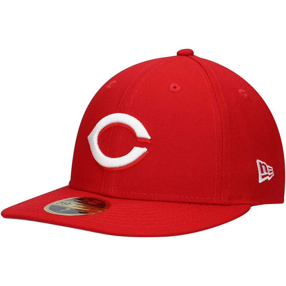 Men's New Era Scarlet Cincinnati Reds Low Profile 59FIFTY Fitted Hat