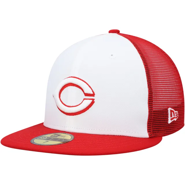 Lids Cincinnati Reds New Era Retro 59FIFTY Fitted Hat - Stone/Red