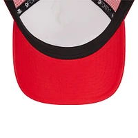 Men's New Era White/Red Cincinnati Reds Spring Training Circle Foam A-Frame 9FORTY Trucker Adjustable Hat