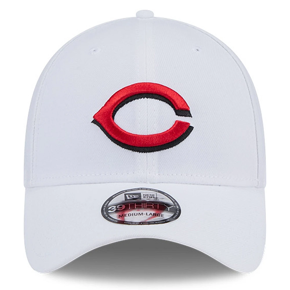 Men's New Era White Cincinnati Reds 39THIRTY Flex Hat