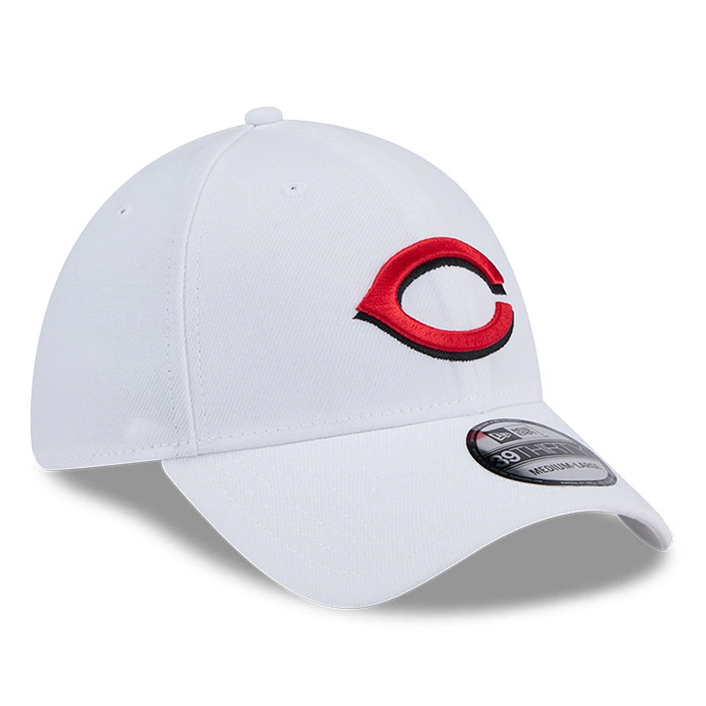 Men's New Era White Cincinnati Reds 39THIRTY Flex Hat