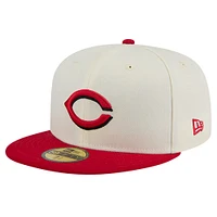 Men's New Era White Cincinnati Reds Chrome 59FIFTY Fitted Hat