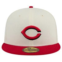 Men's New Era White Cincinnati Reds Chrome 59FIFTY Fitted Hat