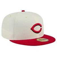 Men's New Era White Cincinnati Reds Chrome 59FIFTY Fitted Hat