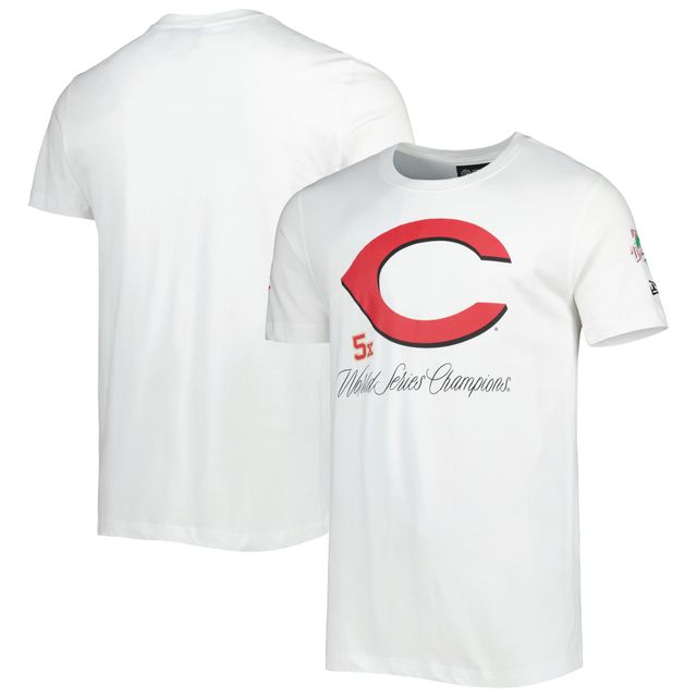 T-shirt de championnat historique des Cincinnati Reds New Era pour homme, blanc