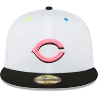 Men's New Era White Cincinnati Reds Neon Eye 59FIFTY Fitted Hat