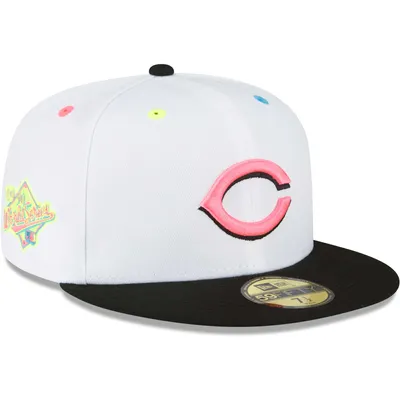 Men's New Era White Cincinnati Reds Neon Eye 59FIFTY Fitted Hat