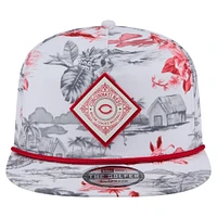Casquette snapback Island Golfer blanche à imprimé Cincinnati Reds pour homme de New Era