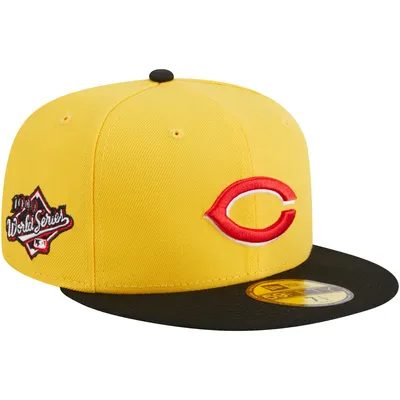 Men's New Era Yellow/Black Cincinnati Reds Grilled 59FIFTY Fitted Hat