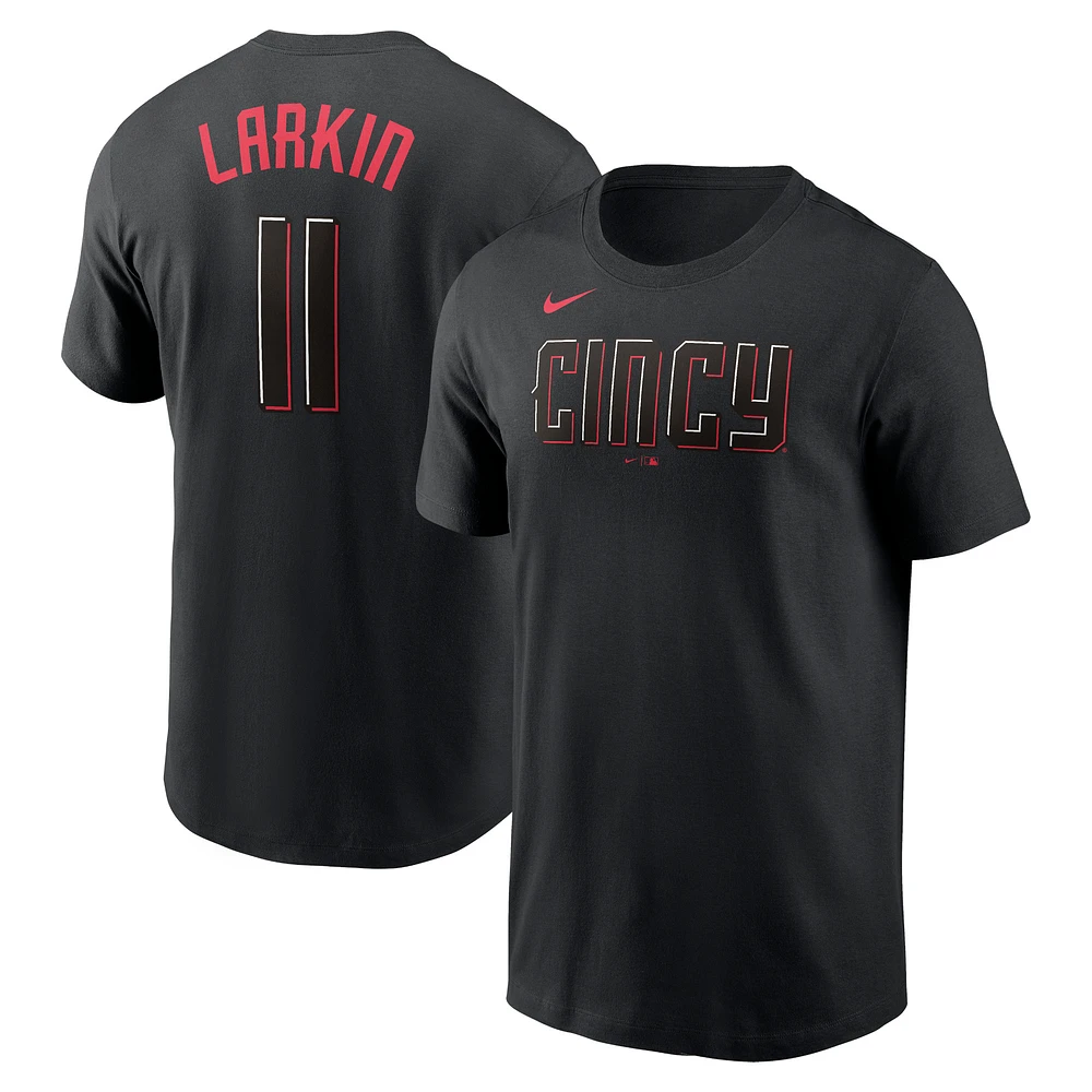 Men's Nike Barry Larkin Black Cincinnati Reds City Connect Name & Number T-Shirt