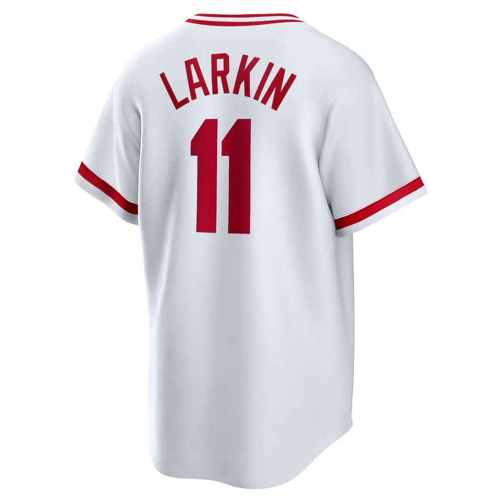 Men's Nike Barry Larkin White Cincinnati Reds Home Cooperstown Collection Player Jersey