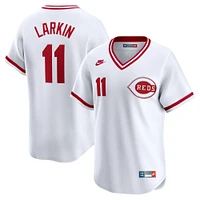 Maillot Nike Barry Larkin blanc Cincinnati Reds Throwback Cooperstown Limited pour homme