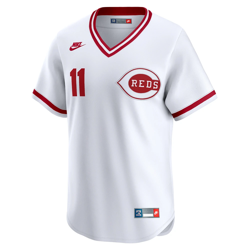 Men's Nike Barry Larkin White Cincinnati Reds Throwback Cooperstown Limited Jersey