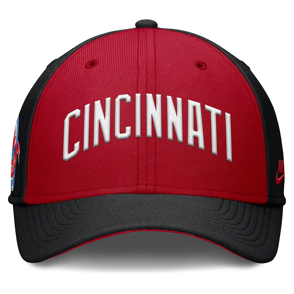 Men's Nike Black/Red Cincinnati Reds Rise Swoosh Performance Flex Hat