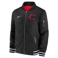 Men's Nike  Black Cincinnati Reds Authentic Collection City Connect Full-Zip Bomber Jacket
