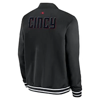 Men's Nike  Black Cincinnati Reds Authentic Collection City Connect Full-Zip Bomber Jacket