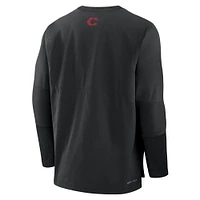 Men's Nike  Black Cincinnati Reds Authentic Collection City Connect Lightweight Player Tri-Blend Performance Long Sleeve T-Shirt