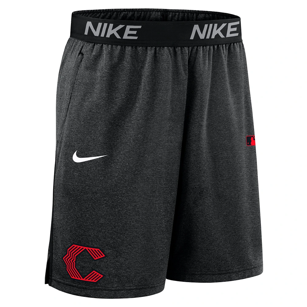 Short Nike City Connect Performance Knit pour homme, collection authentique des Reds de Cincinnati, noir