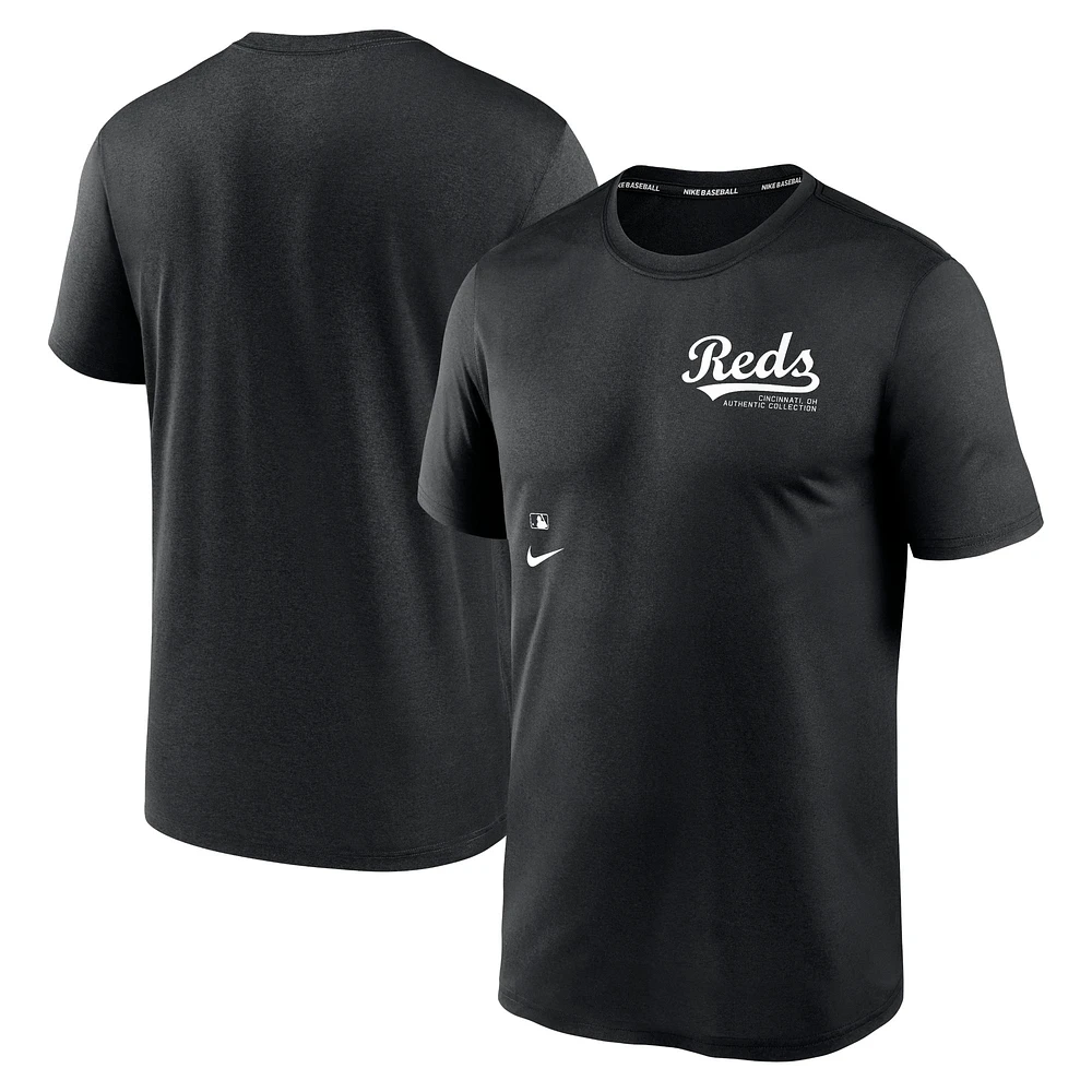 T-shirt Nike noir Cincinnati Reds Authentic Collection Early Work Tri-Blend Performance pour homme